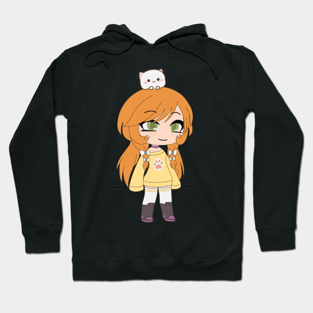 Gacha Life Series - Katie chan and her cat Hoodie by UwU Kitty